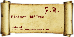 Fleiner Márta névjegykártya